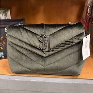Viral Steve Madden BCOLEMAN B COLEMAN Velvet Shoulder Bag DARK GREEN
